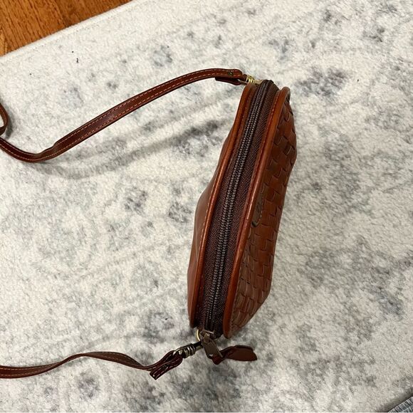Vintage Hartmann By Lombardo Small Woven Brown Leather Crossbody Bag - Picture 3 of 7